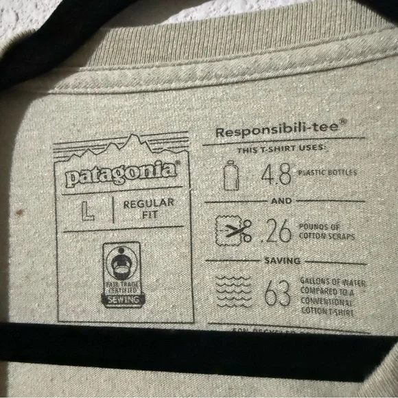 Patagonia Men's Sage Green Short Sleeve Tee - Picture 5 of 7